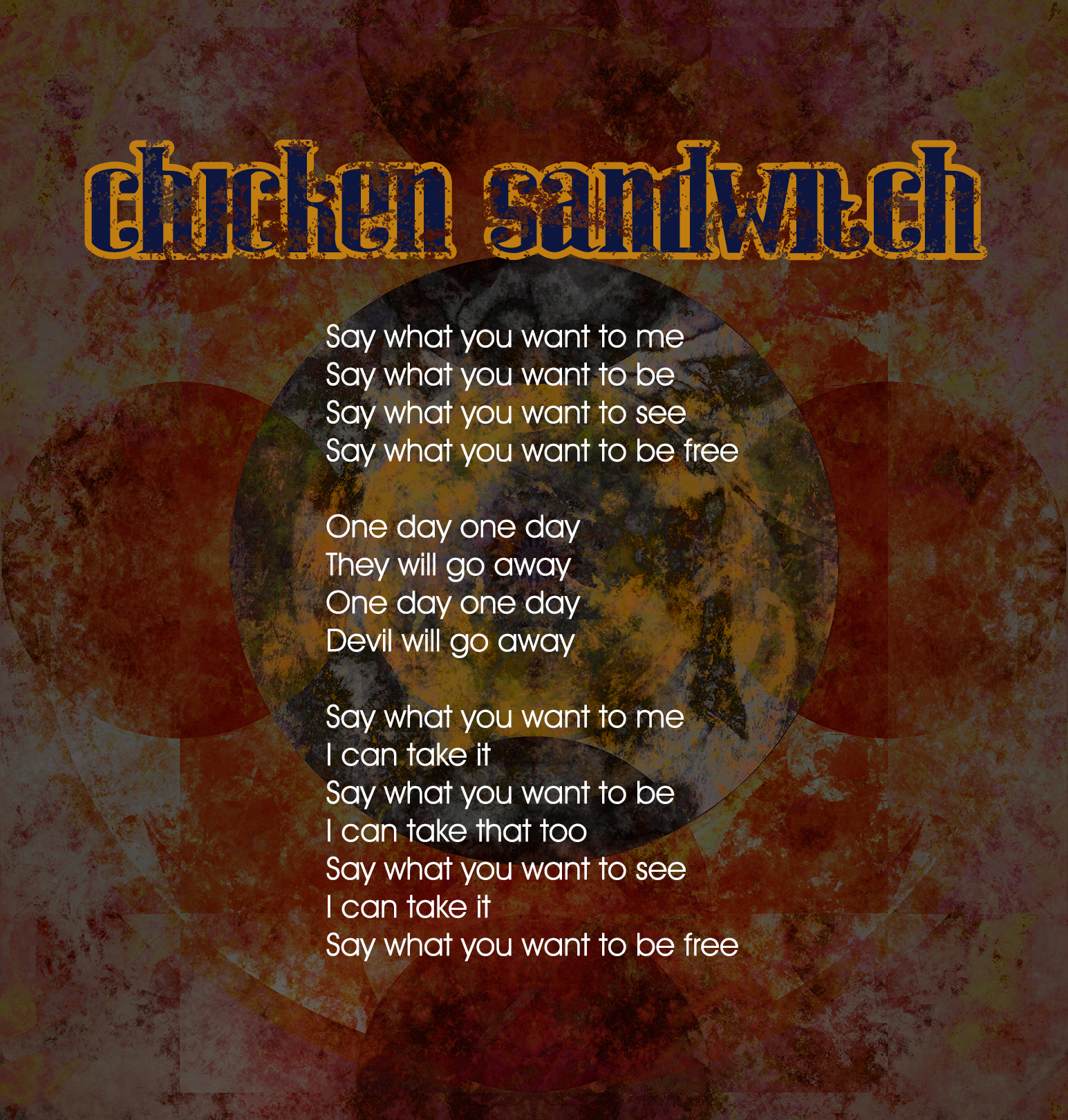 Vitamin XP Music | Not of This World Album | Chicken Sandwich Lyric Sheet