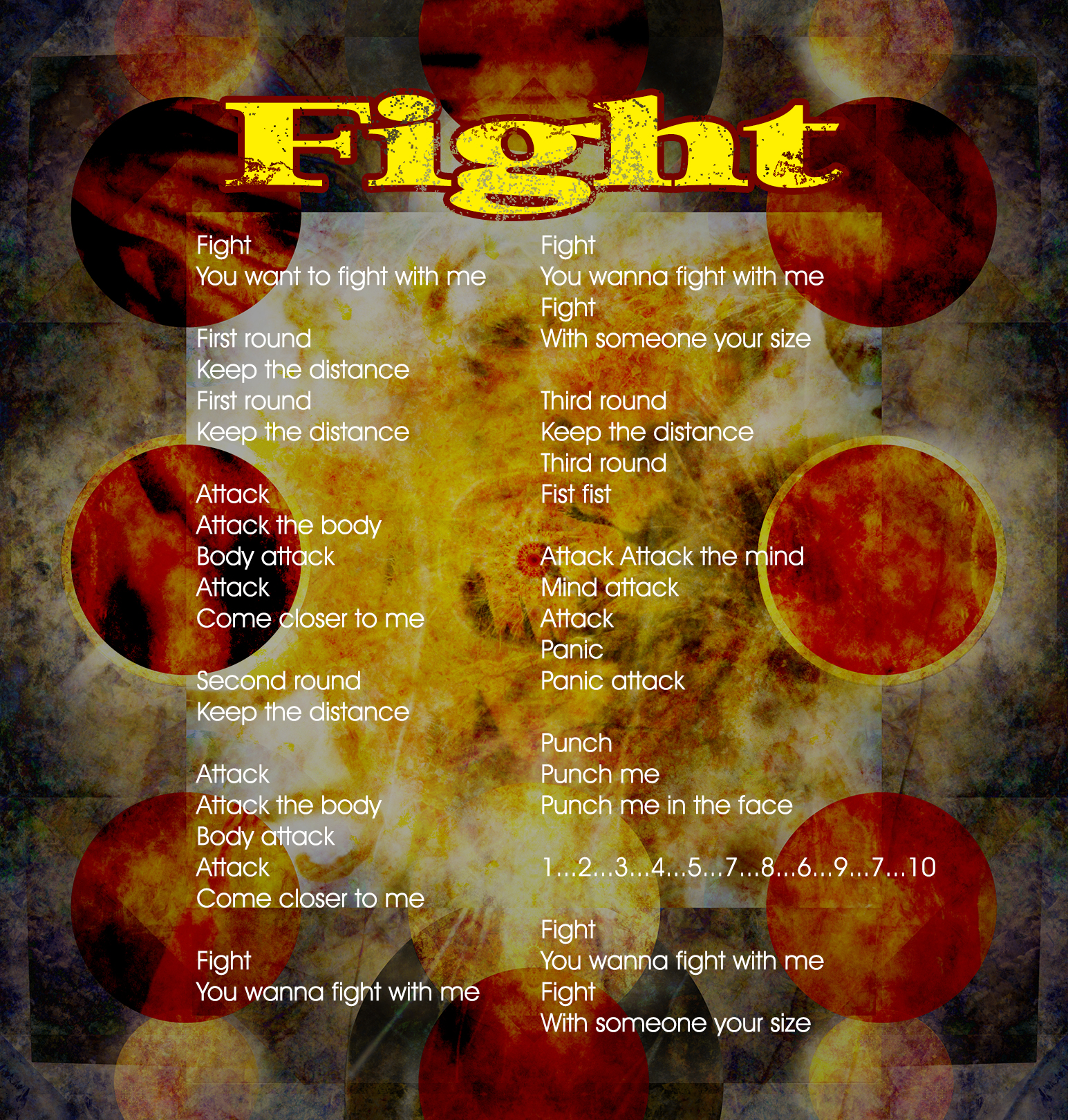 Vitamin XP Music | Not of This World Album | Fight Lyric Sheet