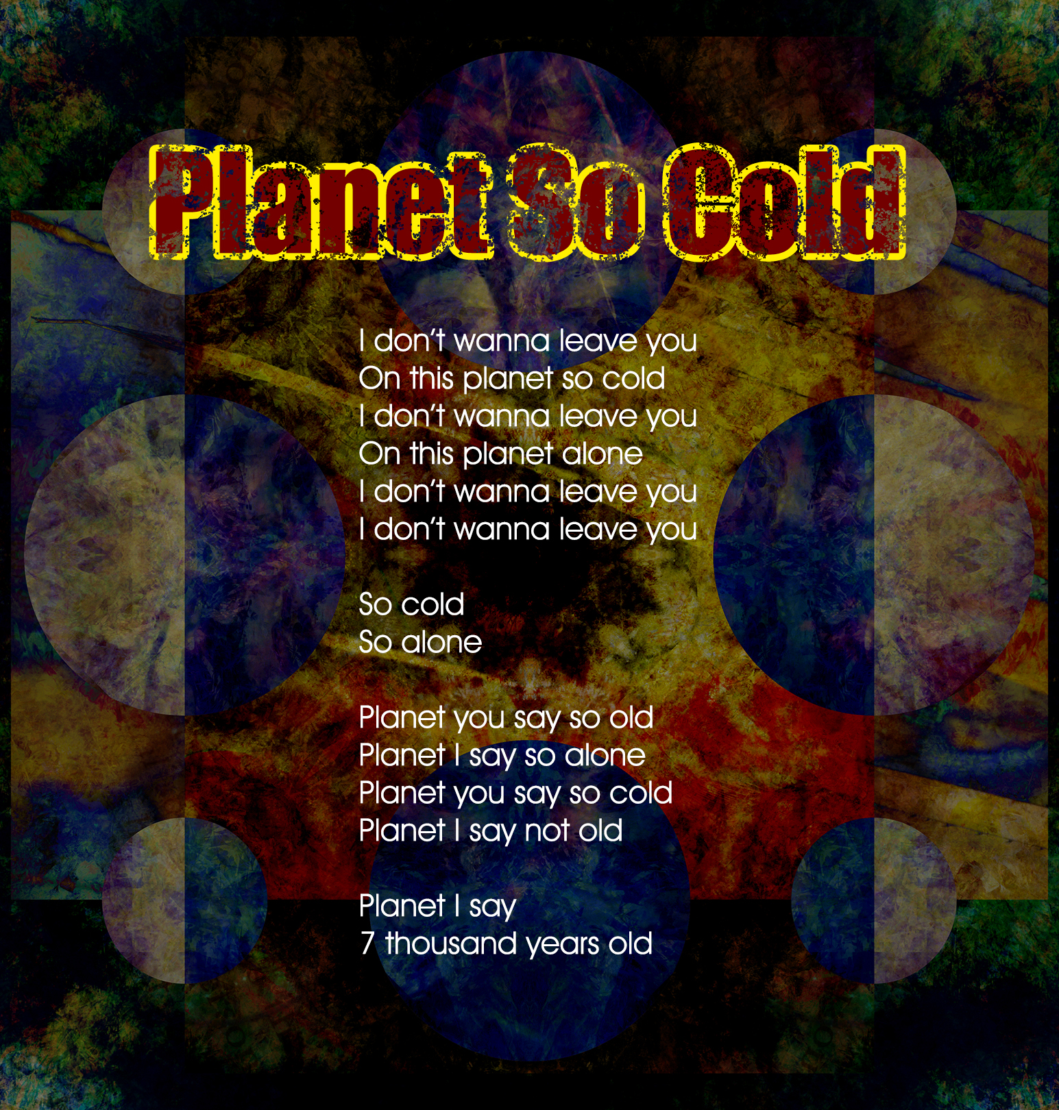 Vitamin XP Music | Not of This World Album | Planet So Cold Lyric Sheet