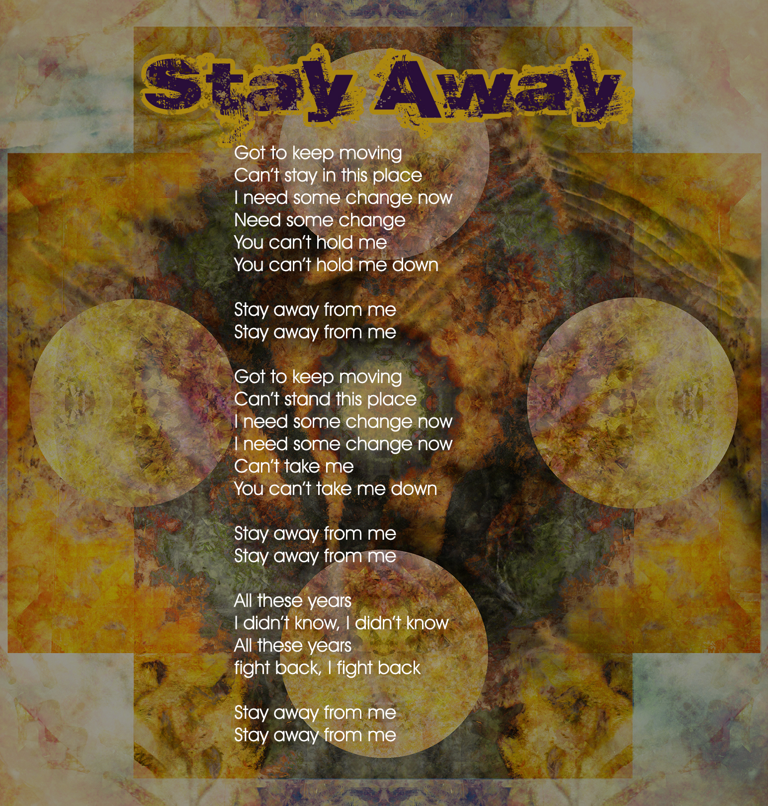 Vitamin XP Music | Not of This World Album | Stay Away Lyric Sheet